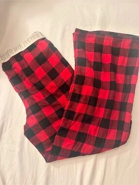Hollister Low-Rise Logo Waist Flannel Pants Red & Black